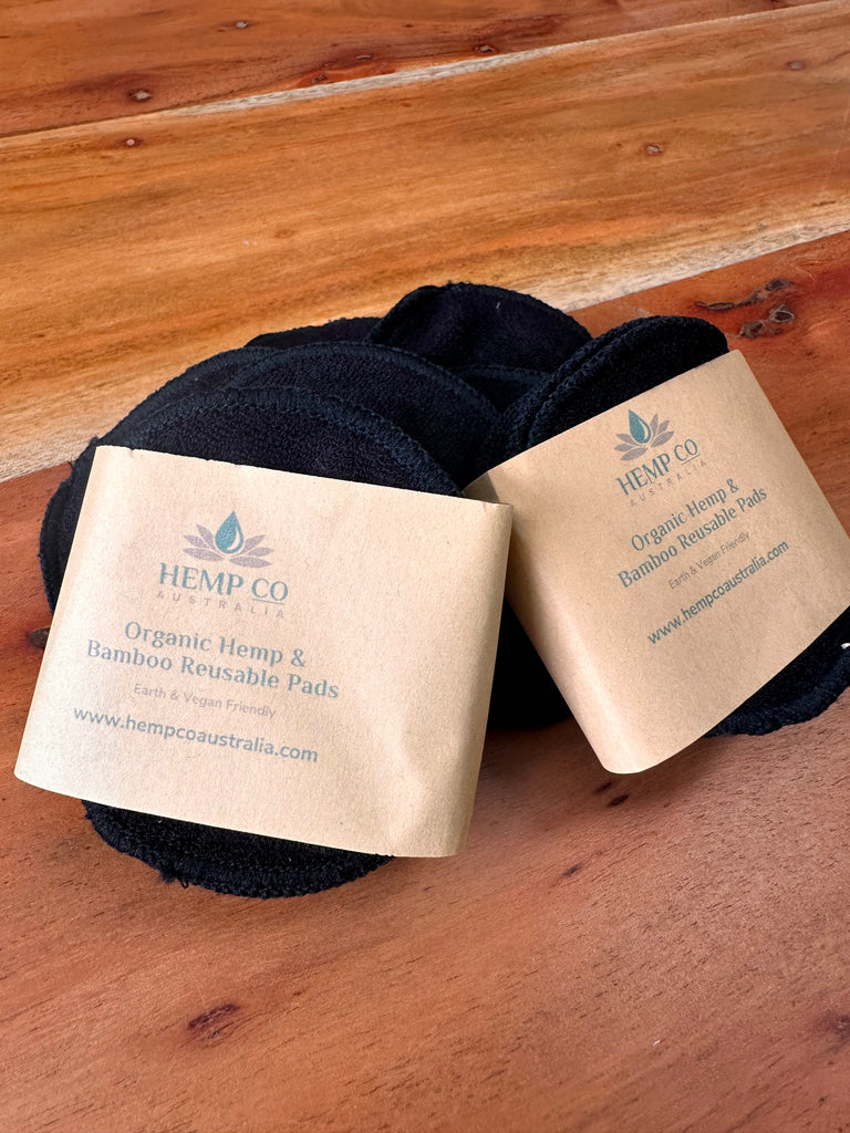 Re-uaseable face pads - hemp and bamboo reuseable face pads  - 8 pack reusable face pads 