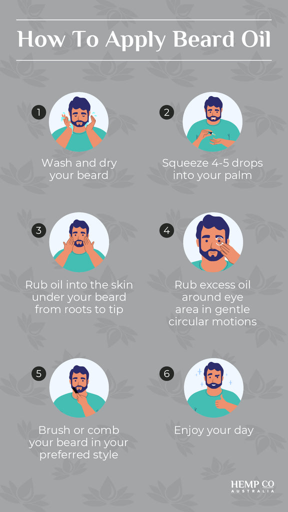 Trio Beard Oil Pack - How to apply beard oil - hempcoaustralia